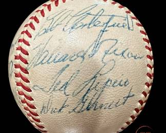 1956 Boston RED SOX Signed Baseball Opener against Baltimore (TED WILLIAMS)