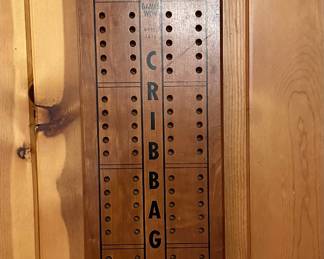 Vintage DRUEKE Giant Cribbage Board Hanging With Pegs Model 1010