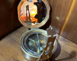 Large Antique Brass Nautical Compass