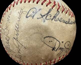 1946 World Series Signed Baseball by ST. LOUIS CARDINALS (DIZZY DEAN)