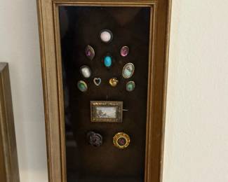 Framed Antique Hat Pin Collection 