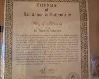 Signed Limited Edition ARTIST PROOF "Glory of Morning" by THOMAS KINKADE