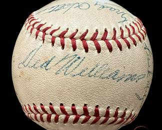1956 Boston RED SOX Signed Baseball Opener against Baltimore (TED WILLIAMS)
