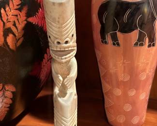 Inuit Tupilak Carved 6 1/2" Figure Reindeer Antler Attributed to SOREN PIPPS (Greenland)