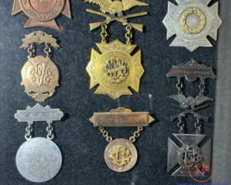 Late 1800's NEWTON MASSACHUSETTS (Newton High School) Shooting Medals Framed Collection