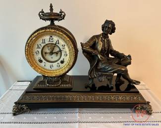 Antique ANSONIA Clock Co. Figural Mantle Clock