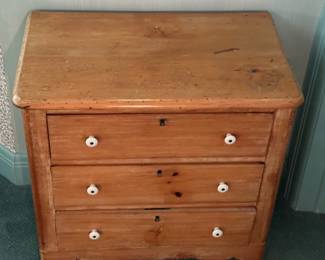Antique Pine Three Drawer Chest