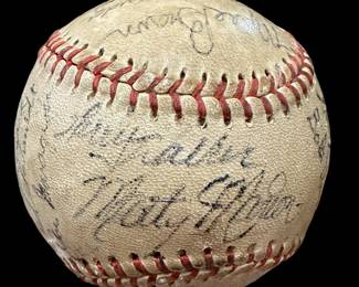 1946 World Series Signed Baseball by ST. LOUIS CARDINALS (DIZZY DEAN)