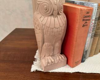 LIBRARY OF CONGRESS Cast Sandstone Vintage Owl Bookends
