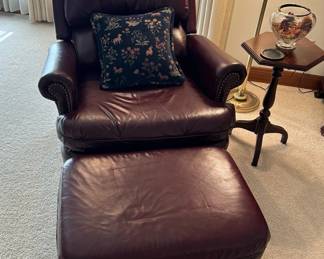 BRADINGTON YOUNG Leather Recliner with Ottoman