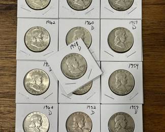 Franklin SILVER Half Dollars