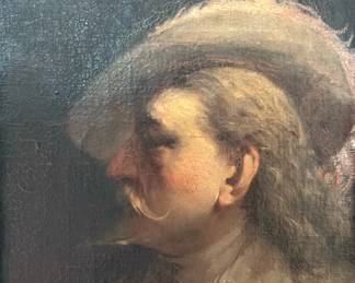 Original Oil on Canvas "Cavalier of Charles 1st Time" Portrait MCMA (Massachusetts Charitable Mechanics Association) Fine Arts Show 1878 Attributed (on back) to J. HENRY YOUNG