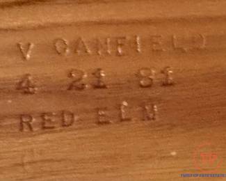 V CANFIELD Red Elm Carved Duck Decoy