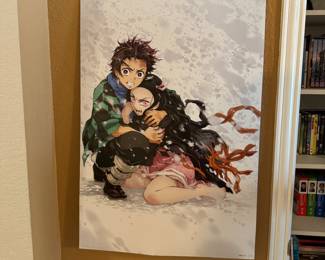 Demon Slayer Tanjiro & Nezuko Snow Framed Poster