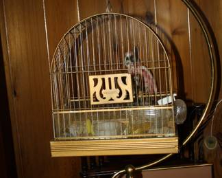 Hendryx Brass Bird Cage (Bird inside is fake)