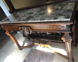 FOYER TABLE WITH MARBLE TOP