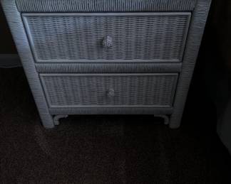 WHITE WICKER CHEST