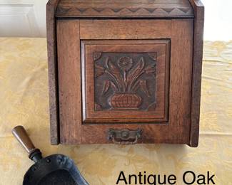 Antique Oak Coal Box