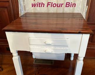 Antique Bakers Table with Flour Bin