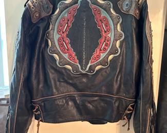 Leather Biker Jacket (Back)