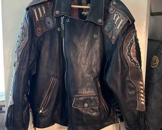 Leather Biker Jacket (Front)