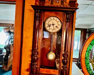 Antique Wall Clock with porcelain face R&A