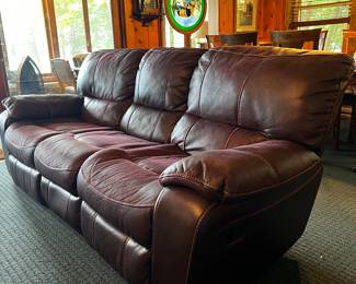 LEATHER SOFA WITH RECLINING ENDS. THE LOVESEAT IS ALSO AVAILABLE