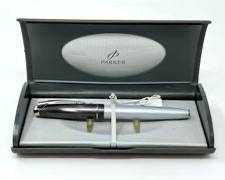 Parker France 100 Silver & Metallic Grey Ballpoint Pen
