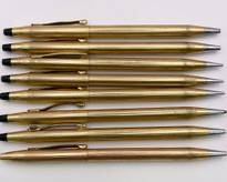 8 Cross USA Gold Filled Ballpoint Pens & Pencils
