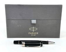 Parker Duofold Black & Silver Ballpoint Pen
