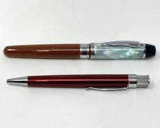 Waterman Paris Privee Rose Cuivre & Sheaffer USA Prelude Matte Blue Ballpoint Pens
