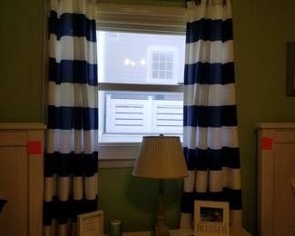 Navy & white curtains