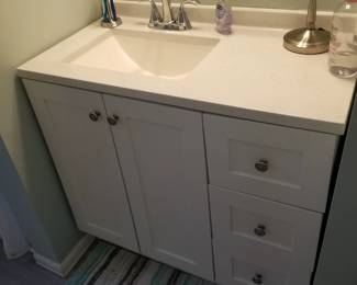 Updated bath vanity is only 19" deep