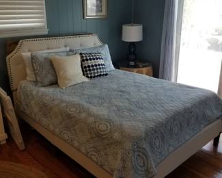 Upholstered queen bed frame