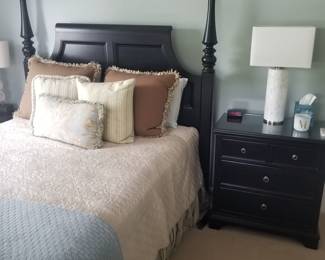 Pretty bed with matching nightstand by Thomasville