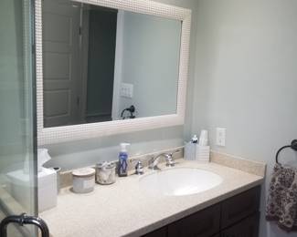 White frame wall mirror