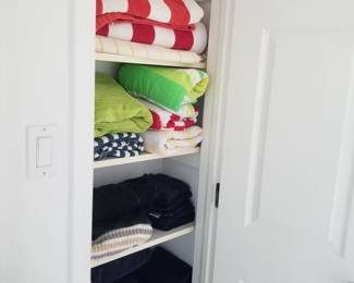 Shelving; beach towels