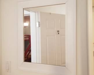 White frame mirror