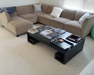 Neutral tone sectional with chaise