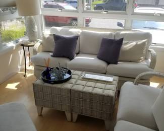 White wicker couch by Henry Link