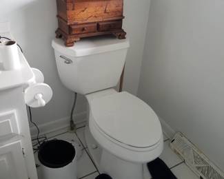Updated toilet; child's blanket chest has been sold