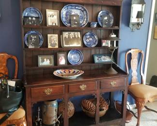 Beautiful breakfront - sorry, owners keeping stoneware platters and side chairs