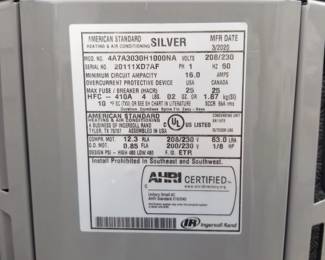 American Standard HVAC mfg. 3/2020