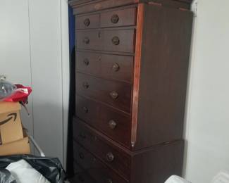 Tall chest on chest - solid wood