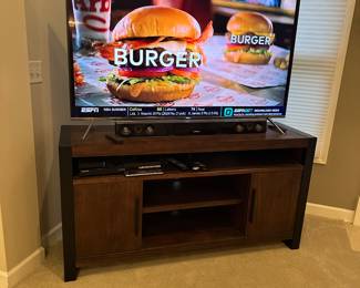 SHARP TV, surround sound and TV stand