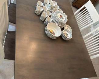 Dining table top view