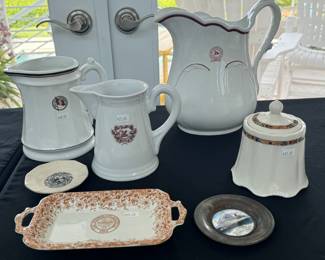 Various Antique Cruise Ship Porcelain 
Dollar Steamship Line, Anchor Line,  & more