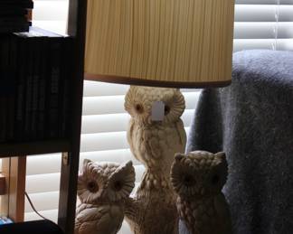 LARGE VINTAGE OWL LAMP