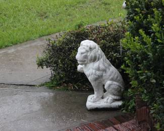 2 OF 2 CONCRETE LIONS