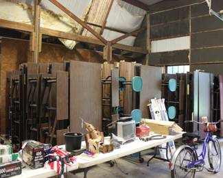 CAFETERIA FOLDING TABLES WITH SEATS, HAVE 22 OF THEM
